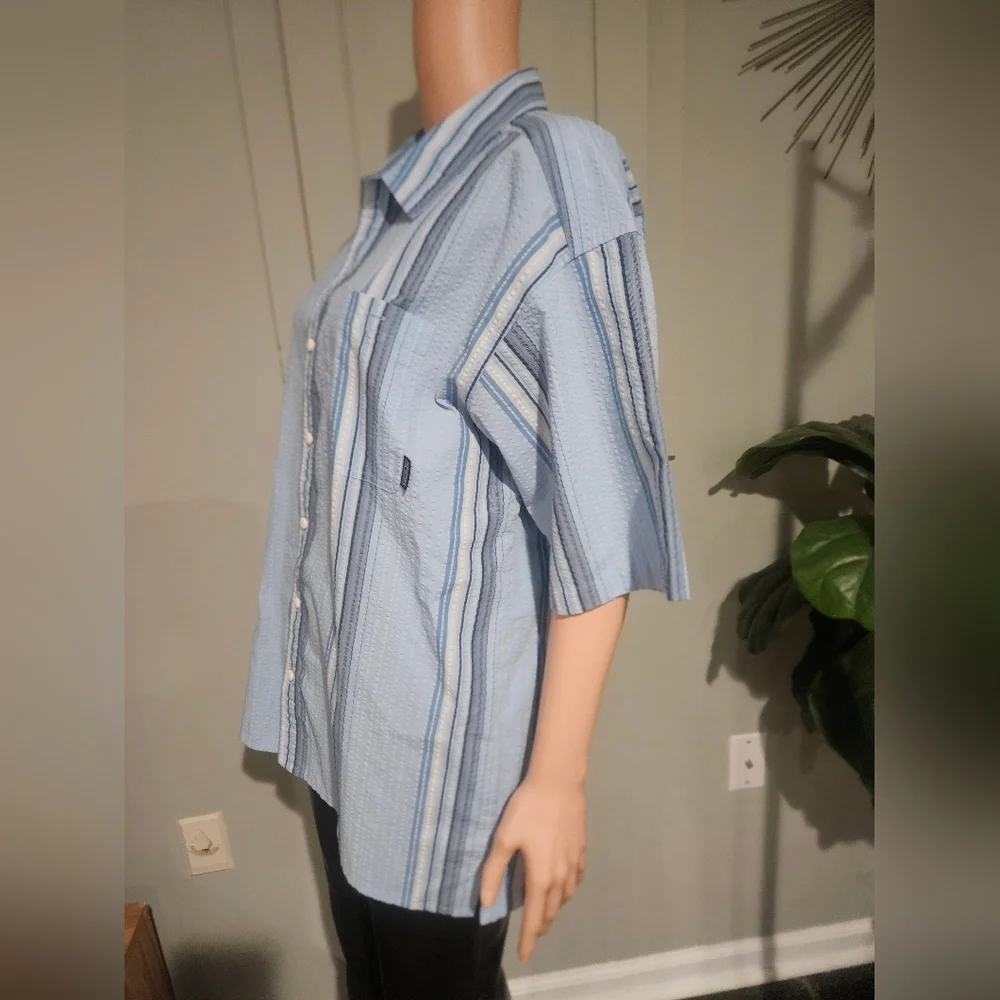 PATAGONIA Men’s Short Sleeve Puckerware Shirt Blue Multi– Size XL - Picture 11 of 15